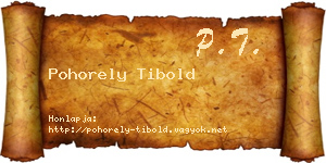 Pohorely Tibold névjegykártya